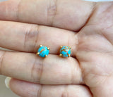 Sterling Silver Copper Turquoise Stud Earrings