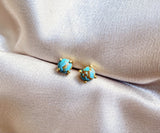 Sterling Silver Copper Turquoise Stud Earrings