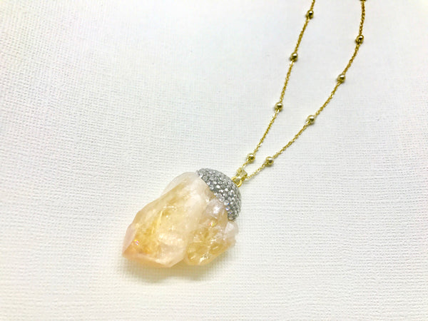 Sale! Citrine necklace, Raw Citrine, Gold over Sterling Silver Citrine, Gift for her, November birthstone, Critrine pendant, Orange stone