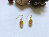 Gold over Sterling Silver Pine cone earrings, Silver Pinecone earrings, Bridesmaid jewelry, Tiny Pine cone earrings