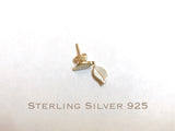 14k Gold over Sterling Silver leaves stud earrings, leaves earrings