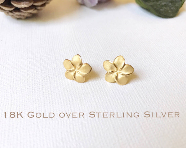 Plumeria stud earrings