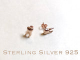 Rose Gold over Sterling silver teeth stud earrings, Dental earrings, molar earrings, dental gifts, tooth earrings, tooth studs