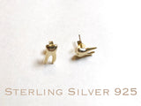 Rose Gold over Sterling silver teeth stud earrings, Dental earrings, molar earrings, dental gifts, tooth earrings, tooth studs