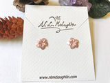 Rose Gold over Sterling Silver, Plumeria stud earring, Plumeria earring, Plumeria studs, Hawaiian earrings, Silver Plumeria, Flower earring