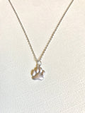 Rose Gold over Sterling Silver Paw print necklace, dog lover necklace, cat lover necklace, pet memorial, dog memorial necklace, paw necklace