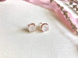 Oval Rainbow Moonstone stud earrings