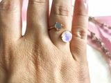 Rainbow Moonstone ring, Labradorite ring, moonstone jewelry