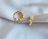 Opal hoop earrings