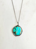 Turquoise necklace, Genuine turquoise necklace, Copper Turquoise necklace, Turquoise pendant, turquoise jewelry